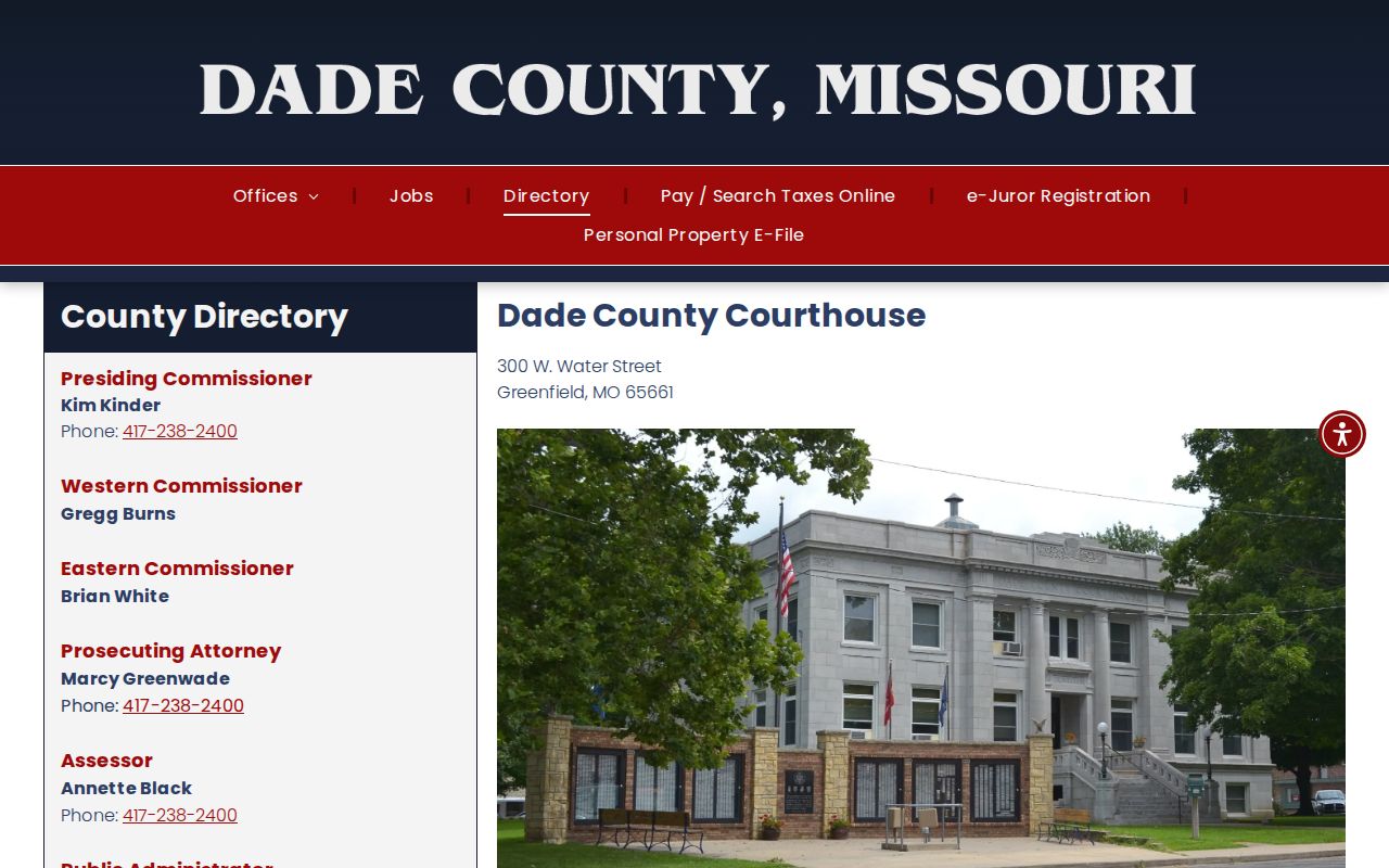 Dade County directory for court and sheriff warrant contacts